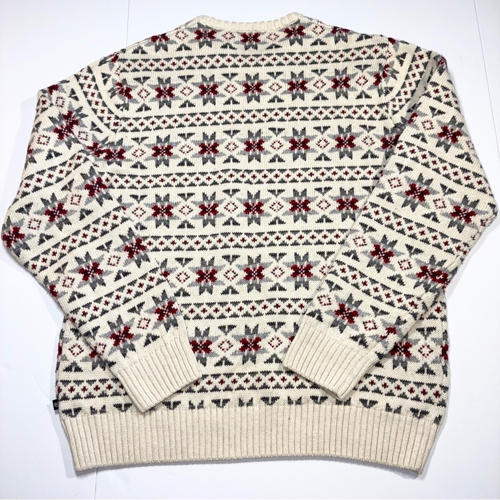 Vintage Fair Isle Knit Sweater Crew Neck Holiday Ski Chaps Mens Large - Picture 4 of 5